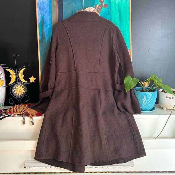 April Cornell 90s Chocolate Brown Long Sleeve Sweater Cardigan M Wool Vintage - Picture 7 of 16